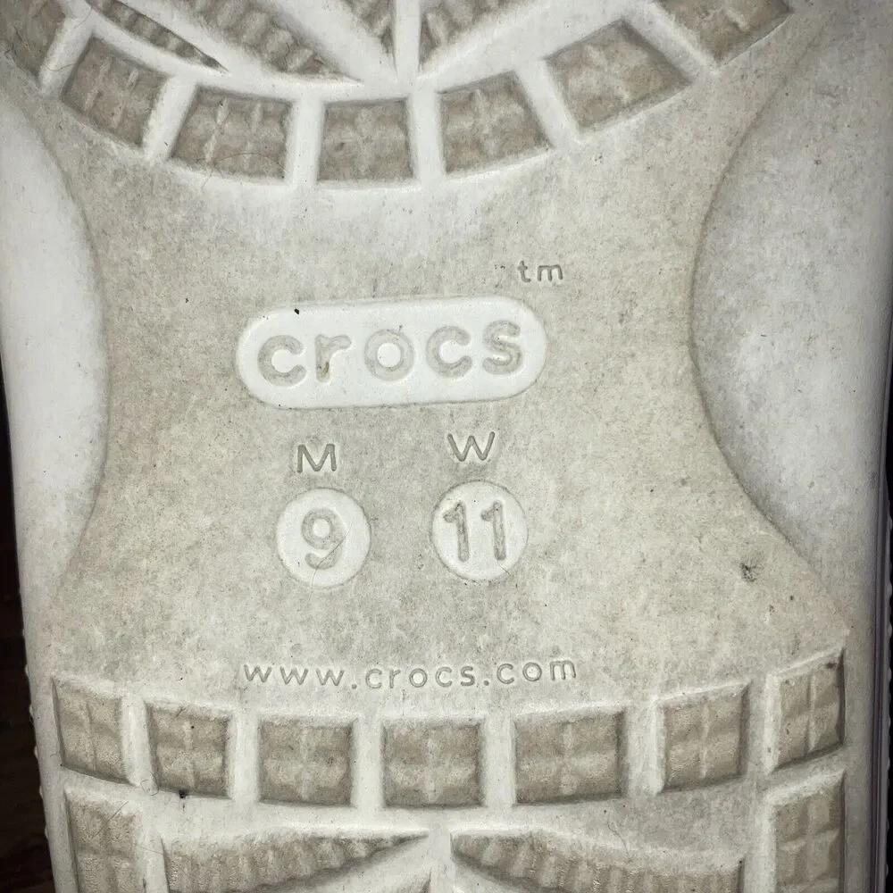 Crocs Iconic Comfort Slides Sandals Unisex White Size Men’s 9 Women’s 11